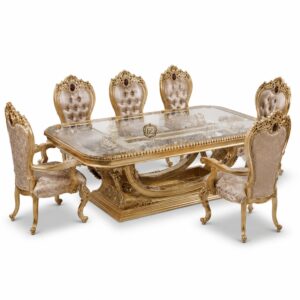 fz handicraft royal hand carved luxury glass top dining table
