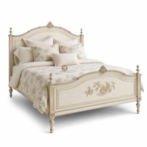 classic french style wooden bed – handcrafted luxury bedroom furniture