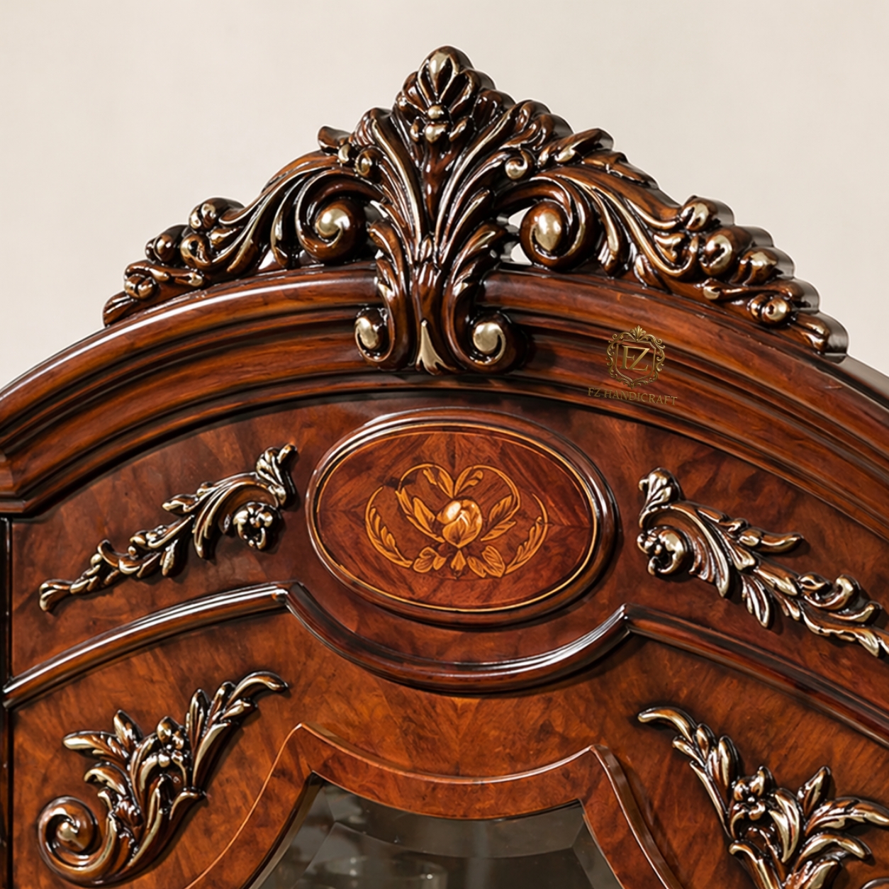 royal hand carved wooden crockery cabinet showcase | luxury glass door display unit | antique designer wooden hutch royal hand carved wooden crockery cabinet showcase | luxury glass door display unit | antique designer wooden hutch