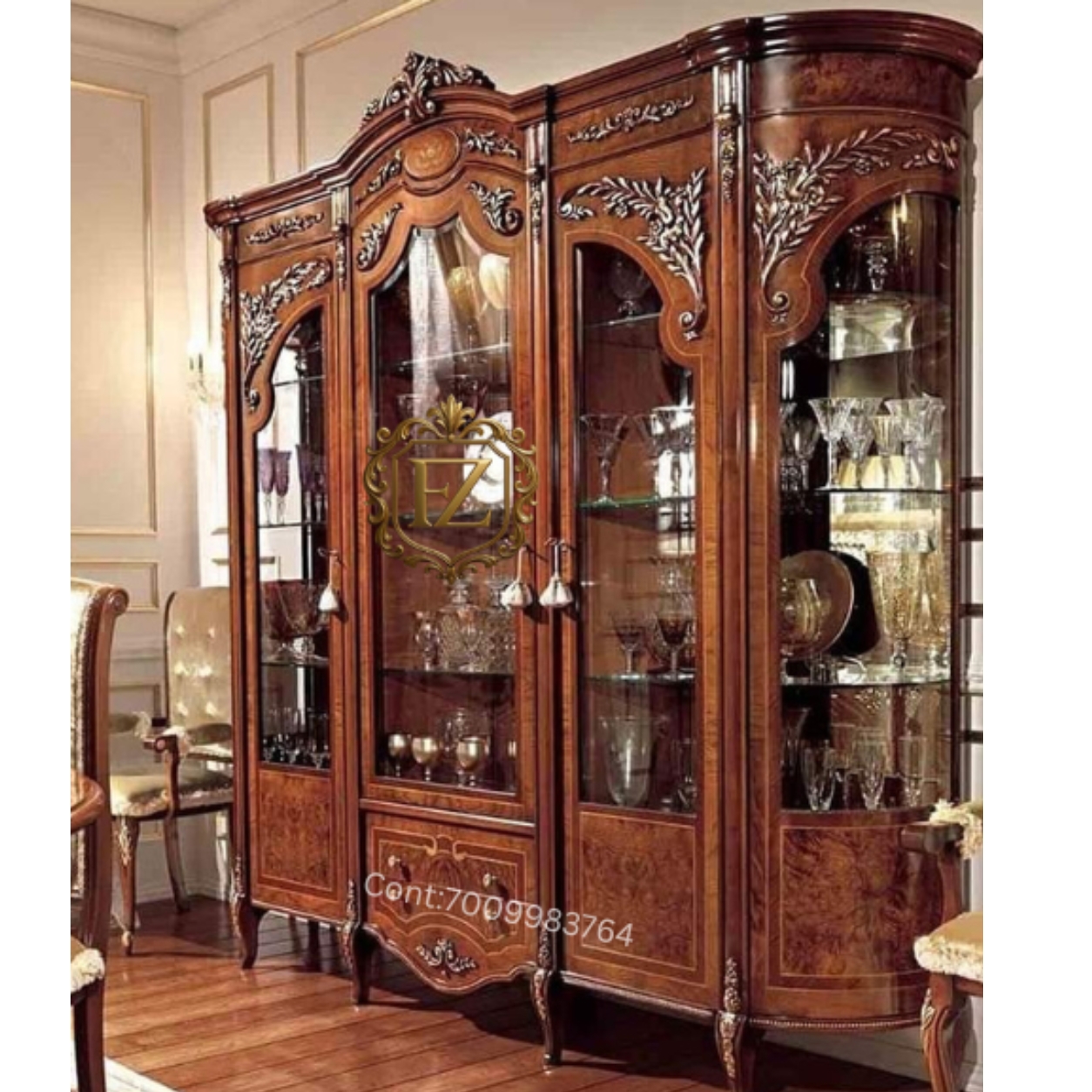 royal hand carved wooden crockery cabinet showcase | luxury glass door display unit | antique designer wooden hutch royal hand carved wooden crockery cabinet showcase | luxury glass door display unit | antique designer wooden hutch