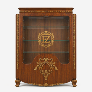 royal wooden crockery cabinet | solid sagwan wood glass display showcase with hand carving