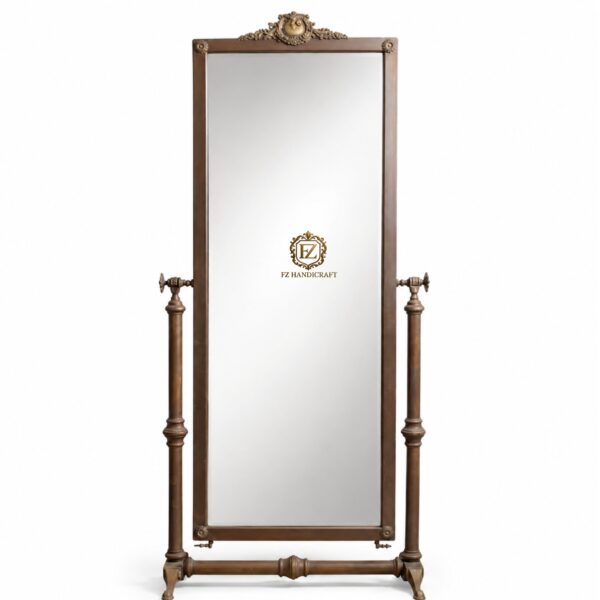 luxury antique bronze standing floor mirror with adjustable frame | royal full length dressing mirror