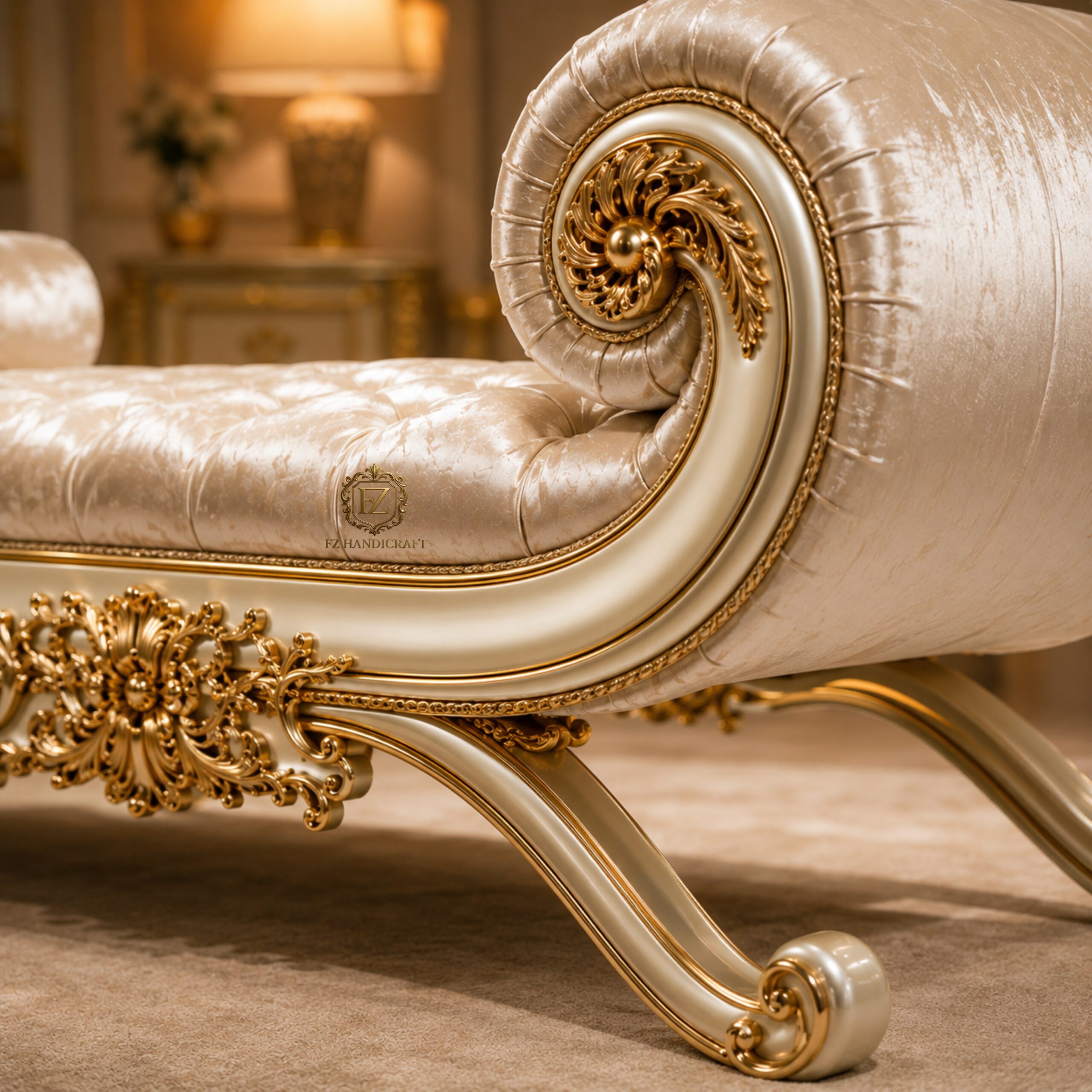 royal tufted chaise lounge – luxury antique gold bedroom bench royal tufted chaise lounge – luxury antique gold bedroom bench