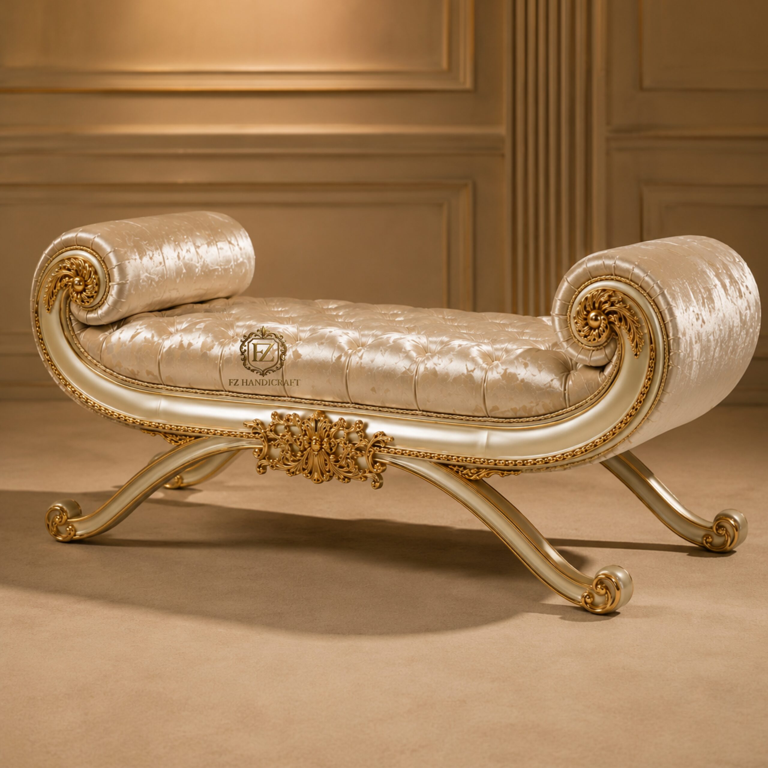 royal tufted chaise lounge – luxury antique gold bedroom bench royal tufted chaise lounge – luxury antique gold bedroom bench