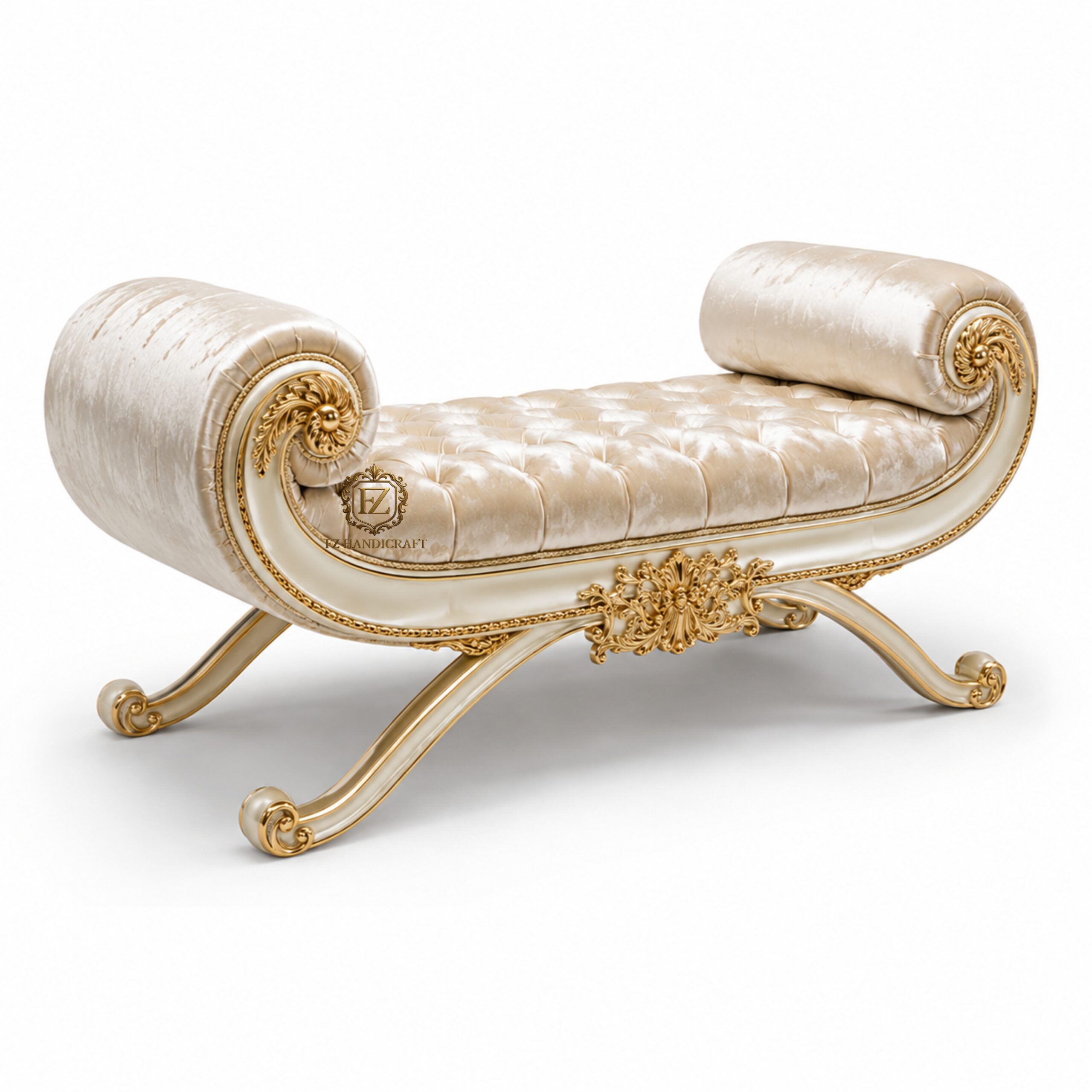 royal tufted chaise lounge – luxury antique gold bedroom bench royal tufted chaise lounge – luxury antique gold bedroom bench
